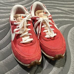 Red Nike Waffle shoes